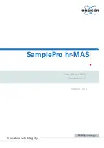 Bruker SamplePro hr-MAS Service Manual предпросмотр