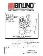 Preview for 1 page of Bruno ELECTRA-RIDE SRE-1540 Installation Manual