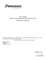 Bruno VPL-3100 Operator'S Manual preview