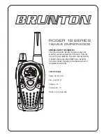 Предварительный просмотр 1 страницы Brunton Roger 18 Series User Manual