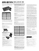 Preview for 2 page of Brunton Solaris 26 Instruction Manual