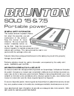 Предварительный просмотр 1 страницы Brunton Solo 15 User Manual