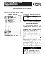 Preview for 1 page of Bryant 180CNV024 Installation Instructions Manual