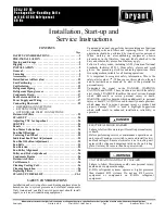 Preview for 1 page of Bryant 524J 07 Installation, Start-Up And Service Instructions Manual