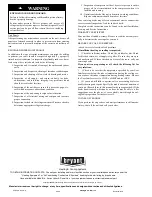 Preview for 4 page of Bryant 574C User'S Information Manual