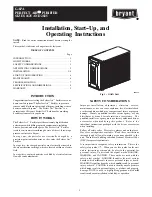 Bryant AIRT PURIFIER Installation & Operating Instructions Manual preview