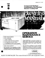 Preview for 1 page of Bryant COMMERCIAL OUTDOOR COMBINATION GAS HEATING/ELECTRIC COOLING UNIT 39006DP11-B Owner'S Manual