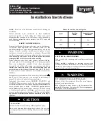 Preview for 1 page of Bryant Evolution 180A Installation Instructions Manual