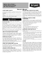 Bryant EVOLUTION V 288BNV Owner'S Manual preview