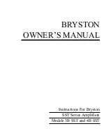 Bryston 3B SST C Owner'S Manual preview