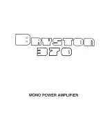 Bryston 70 Series 370 User Manual preview