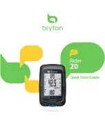 Предварительный просмотр 1 страницы Bryton Rider 20+ Quick Start Manual