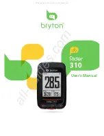 Bryton rider 310 User Manual предпросмотр