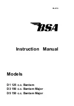 Preview for 1 page of BSA D1 125 c.c. Bantam Instruction Manual