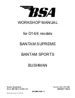 BSA D14/4 BANTAM SUPREME D14/4 BANTAM SPORTS Workshop Manual preview
