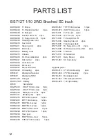 Предварительный просмотр 12 страницы BSD-Racing BS709T 1/10 2WD EP Instruction Manual