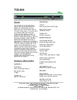 Preview for 1 page of BSS Audio TCS-804 Technical Specification