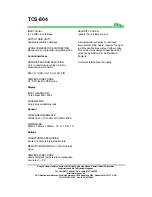 Preview for 2 page of BSS Audio TCS-804 Technical Specification