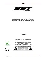 Preview for 1 page of BST Pro T-2221 Instruction Manual