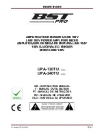 Предварительный просмотр 1 страницы BST Pro UPA-120TU Instruction Manual