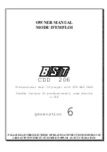 Предварительный просмотр 1 страницы BST CDD 206 Owner'S Manual