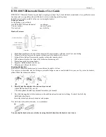 Preview for 1 page of BT-Links BTM-008/V2 User Manual