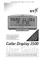 Предварительный просмотр 1 страницы BT Caller Display 1500 User Manual