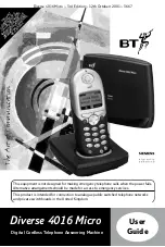 BT Diverse 4016 Micro User Manual preview