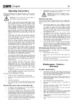 Preview for 18 page of BTI 9042722 Safety And Users Manual