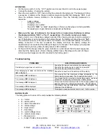 Preview for 2 page of BTI CBSW1-S Operating Manual