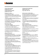 Предварительный просмотр 24 страницы Bticino 365711 Installation Manual