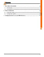 Предварительный просмотр 3 страницы Bticino 391115 Quick Start Manual