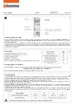 Bticino F470/1 Instructions For Use preview