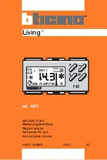 Preview for 1 page of Bticino Living 4477 Instructions For Use Manual