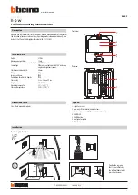 Preview for 1 page of Bticino Living Now BMS04001 Manual