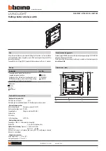 Preview for 1 page of Bticino LIVINGLIGHT N4027CW Manual