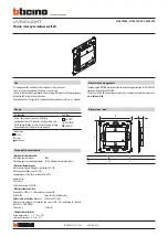 Preview for 1 page of Bticino LIVINGLIGHT N4570CW Manual