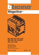 Bticino Megatiker MA-MH 630-1600 ES Instruction Sheet preview
