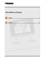 Preview for 2 page of Bticino Polyx Memory Display Installation Manual