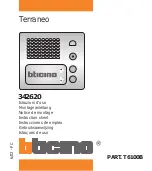 Bticino Terraneo 342620 Instruction Sheet preview