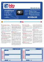 BTV MINIBANK Operating Instructions preview