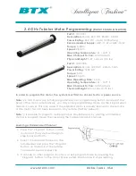 Preview for 3 page of BTX 2.4 GHz Programming Manual