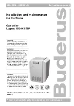 Предварительный просмотр 1 страницы Buderus Logano G124X II/SP Installation And Maintenance Instructions Manual