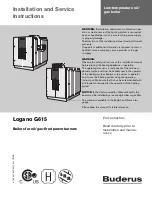 Предварительный просмотр 1 страницы Buderus Logano G615 Installation And Service Instructions Manual