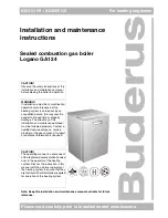 Preview for 1 page of Buderus Logano GA124 Installation And Maintenance Instructions Manual