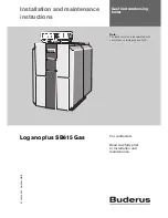 Предварительный просмотр 1 страницы Buderus Logano plus SB615 Gas Installation And Maintenance Instructions Manual