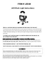 Предварительный просмотр 1 страницы Buffalo Tools LED20 Instructions