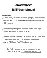 BUFFBEE RS5 User Manual preview