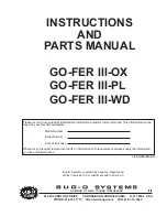 Preview for 1 page of Bug-O Systems GO-FER III-OX Instructions And Parts Manual