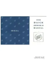 Preview for 1 page of Buick 1988 Riviera Owner'S Manual